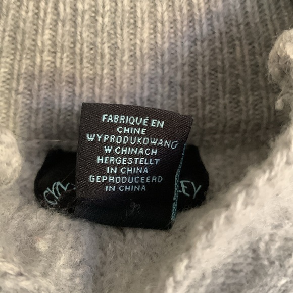 CYNTHIA ROWLEY Gray Oversized Mock Turtleneck Wool Sweater Size XS - Picture 13 of 14